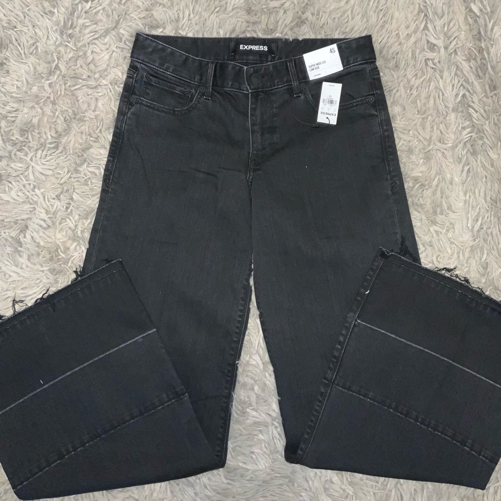 Express Black Low Rise Wide Leg